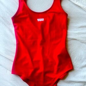 red bodysuit tank